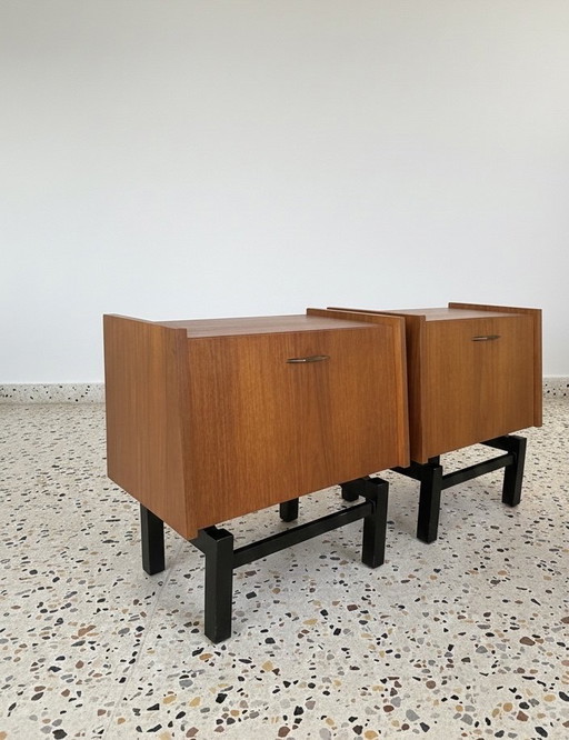 1 di 2 comodini vintage in teak – metà secolo – anni '60.