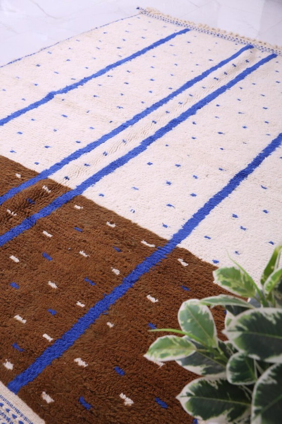 Image 1 of Handmade Beni Ourain Wool Rug: Minimalist Boho Decor 3X2m