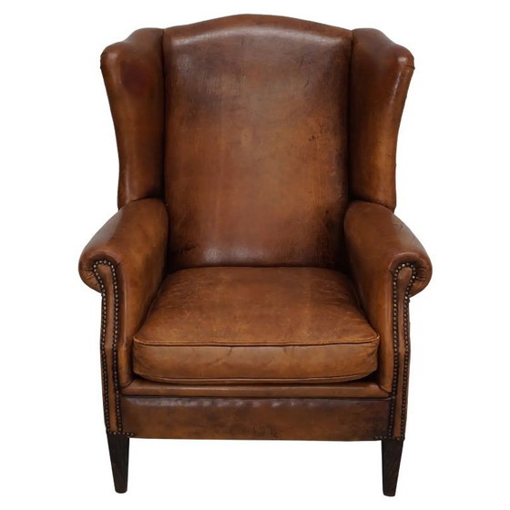 Image 1 of Vintage Nederlandse cognackleurige leren clubfauteuil