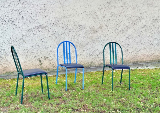Set of 3 Dining Chairs by Robert Mallet-Stevens, Model 222, Pallucco, Italy, 1980s – Eetkamerstoelen, Metal (photo 4 of 15)
