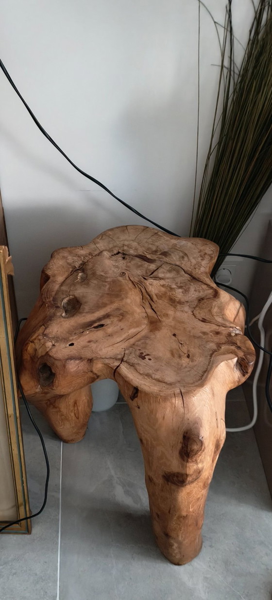 Tavolo in legno massello a tronco d'albero – Tavolini da caffè (photo 3 of 5)