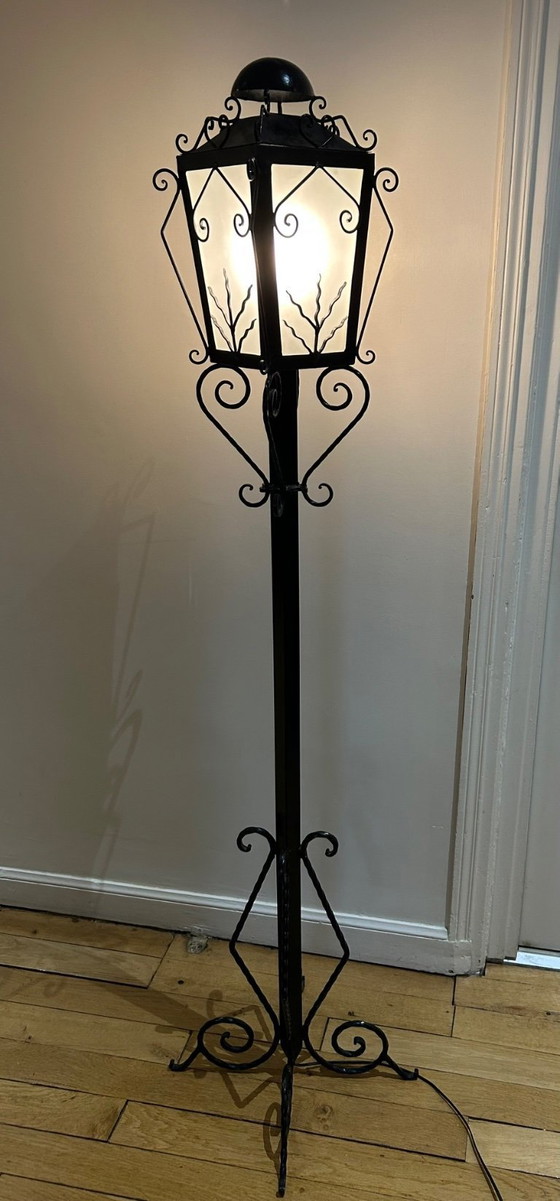 Schmiedeeiserne Stehlampe 1950 – Stehleuchten, Iron (photo 2 of 8)