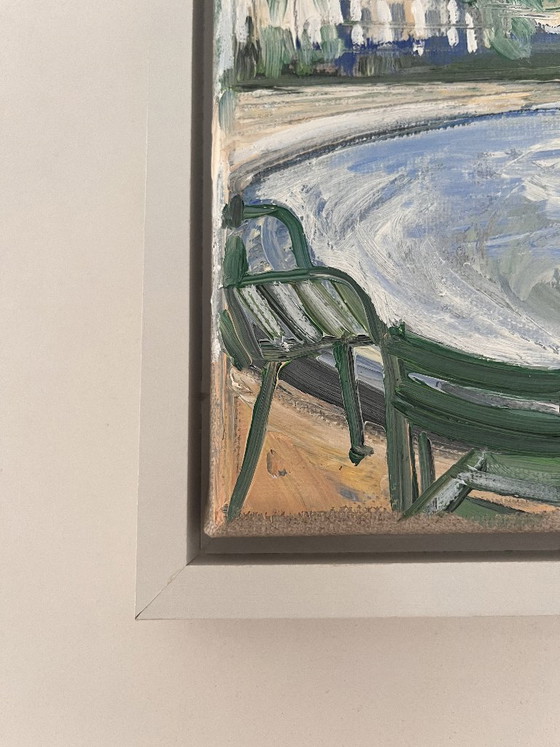 Small Painting - 20 x 20 - 'Les Jardins de Paris' by Maja A Chris – Paintings & Drawings, Wood (photo 6 of 10)