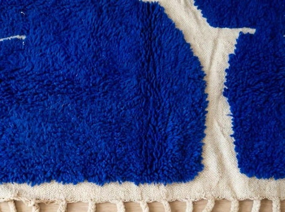 Image 1 of Handmade Moroccan Beni Ouraine Atlas Rug, 150/250 cm, Blue Pattern