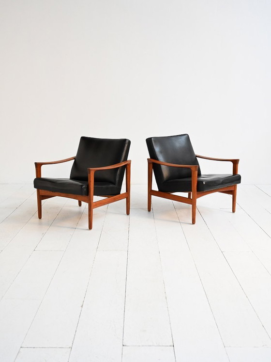 Image 1 of “Oslo” armchairs by Inge Andersson for Bröderna Anderssons, 1960s