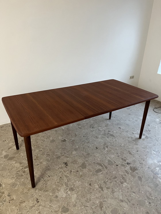 Image 1 of Norwegian mid-century dining table; Gustav Bahus, teak