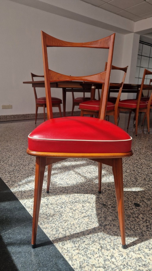 Vintage Mid-Century set of 8 teak chairs