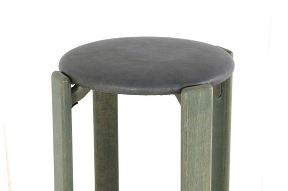 Set 4 Bruno Rey per Kusch & Co Sgabelli da bar vintage, Legno, Metallo, Verde, Modern (foto 6 di 15)