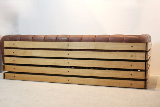 Dutch Lounge Sofa Set in Wood and Cognac Leather, Lounge sets (photo 6 of 9)