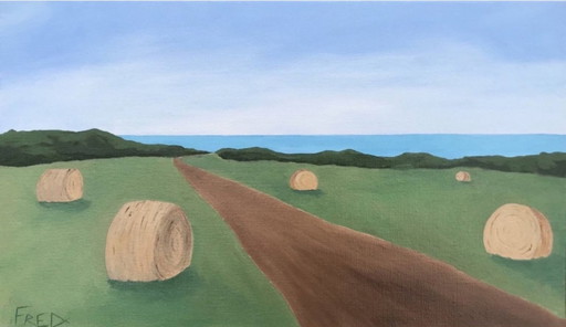 Öl auf bespanntem Keilrahmen 46x27cm.