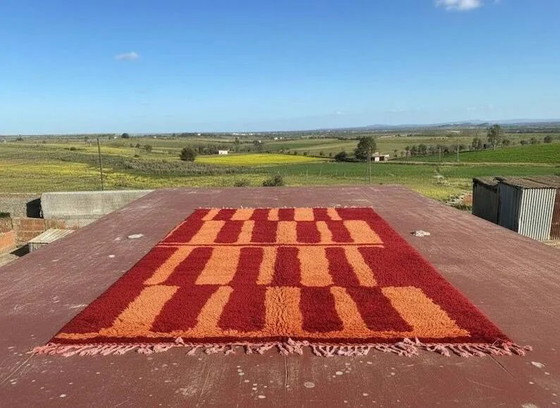 Tappeto berbero marocchino vintage rosso arancione 300x200 cm – lana fatta a mano – Tappeti, Cotone (photo 10 of 11)