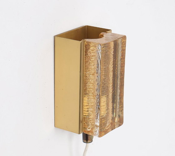 Image 1 of Lampade da parete vintage Vitrika Atlantic in ottone e vetro