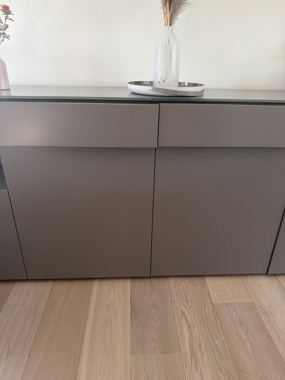 Karat Sideboard Cabinet Taupe With Glass – Wood (photo 3 of 5)