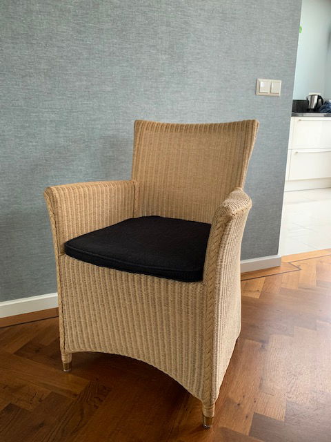 6 sedie da pranzo Lloyd Loom con braccioli