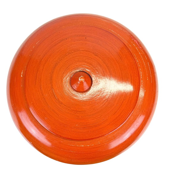 Vaso per zenzero in lacca rosso fuoco antico tornito a mano con coperchio – c. 1900 – Oggetti decorativi, Wood (photo 4 of 7)