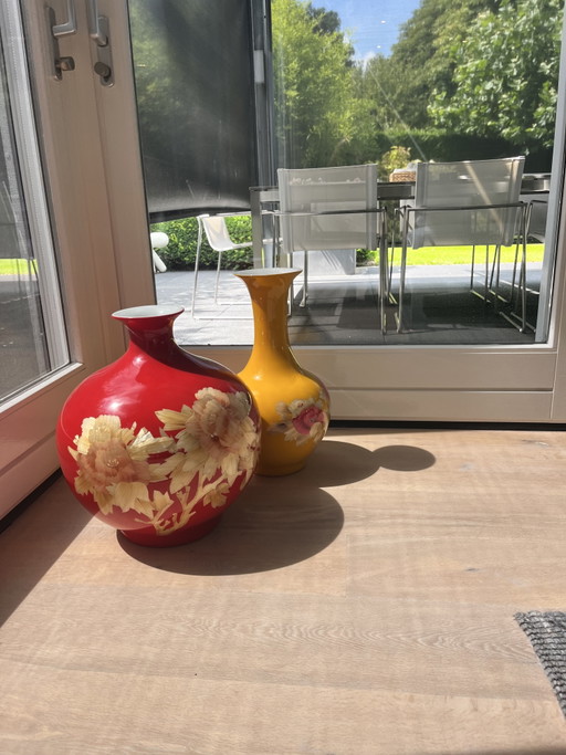 Set of 2 Pol’s porcelain pots, vases