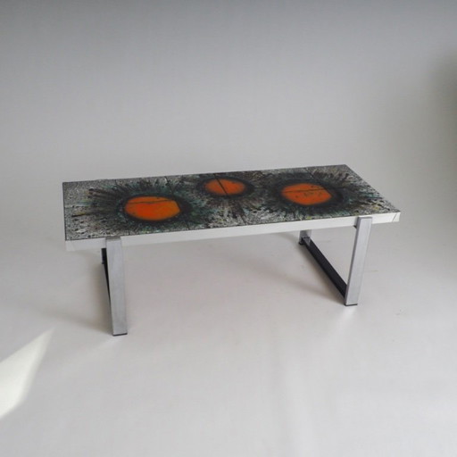 Mid-Century Modern Sunburst Tile Coffee Table