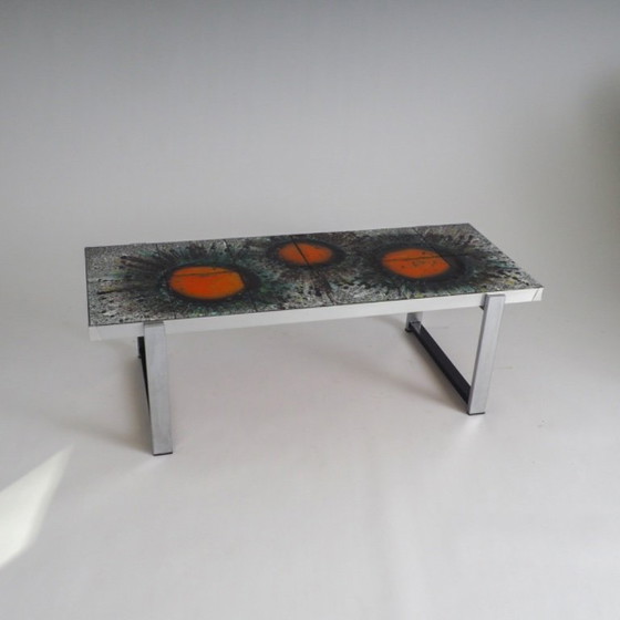 Image 1 of Mid-Century Modern Sunburst Tile Coffee Table