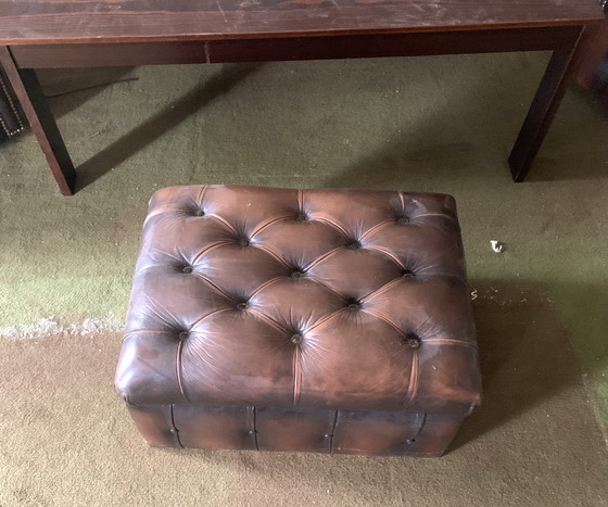 Image 1 of Chesterfield fauteuil, bank, poef, zitset, vintage, retro