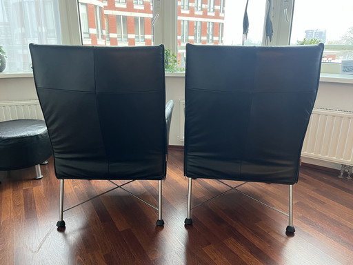 2 x Montis Charly zwart leder