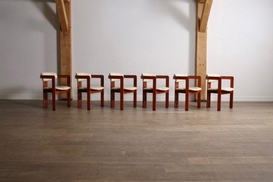 Set van 6 Augusto Savini Pamplona-stoelen voor Pozzi, Italië, 1965 – Eetkamerstoelen, Wood (photo 9 of 18)