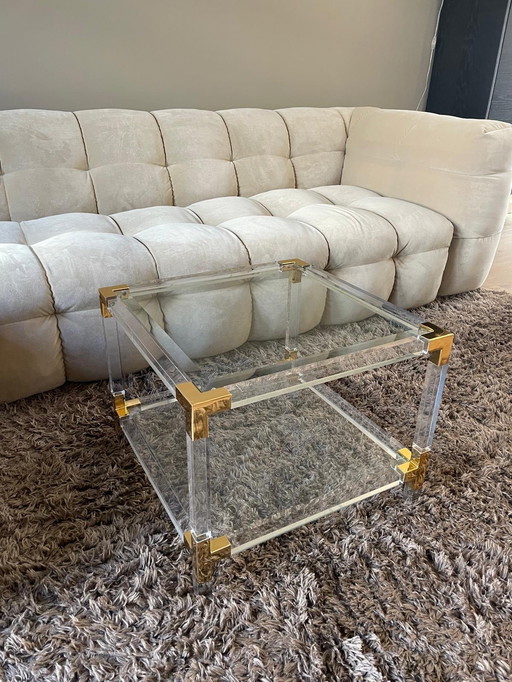 Vintage Coffee Table With Gold Details