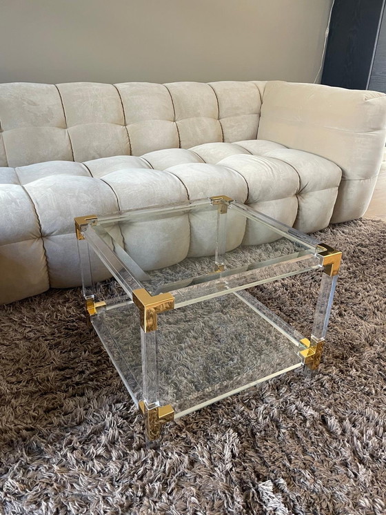 Image 1 of Vintage Coffee Table With Gold Details