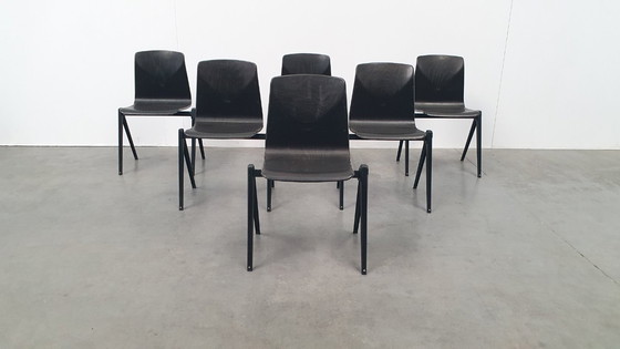 Image 1 of 6x S22 galvanitas thurop pagholz sedia design industriale vintage anni '60