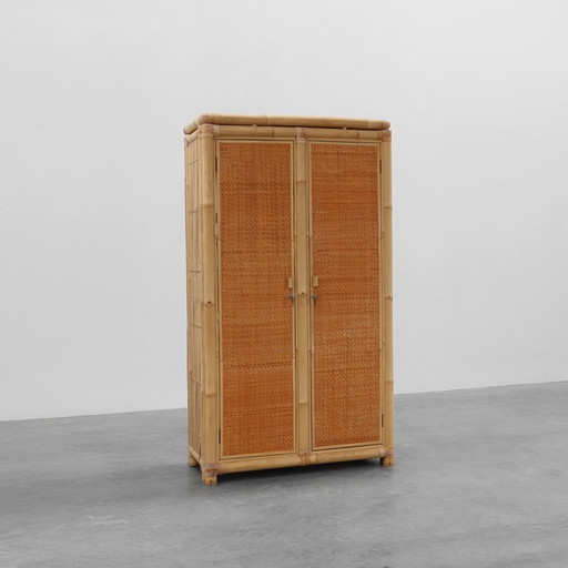  Armadio in bambù e rattan della metà del secolo scorso, Italia 1960 ca.