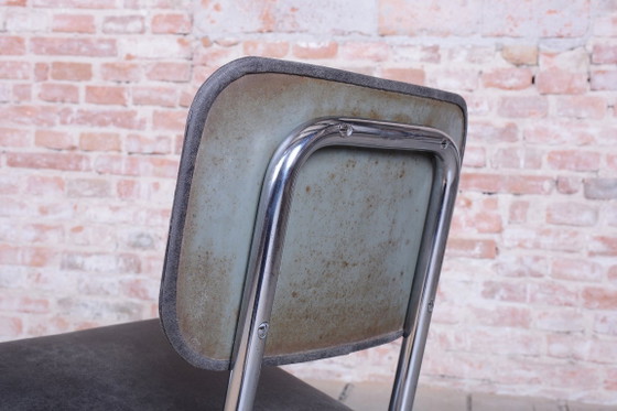 Restored Bauhaus Chair, Genuine Leather, Chrome, Steel, Germany, 1930s – Side chairs, Metal (photo 7 of 8)