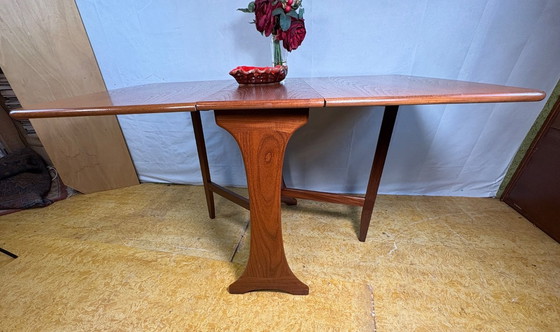 Image 1 of Mid-Century Retro Vintage Teak Drop Leaf Dining Table by G Plan 1960s  Kitchen or Dining Table • Space-Saving Design • British C