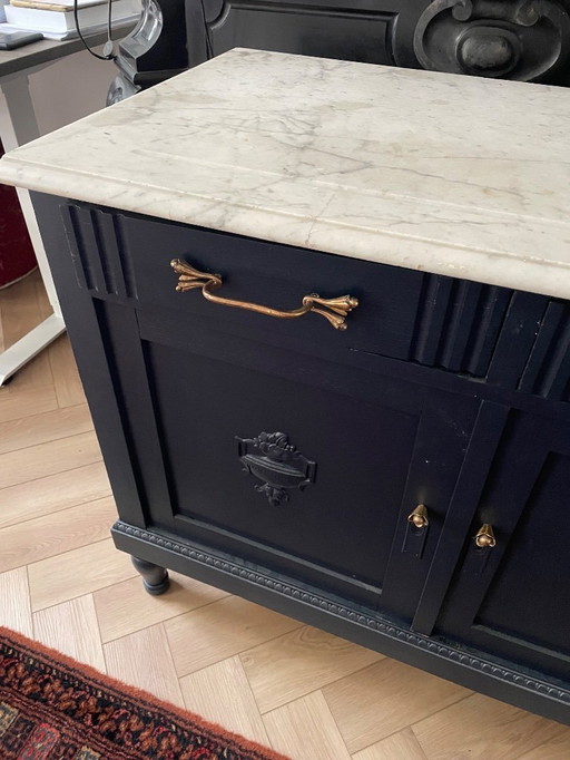 Antique navy blue cabinet