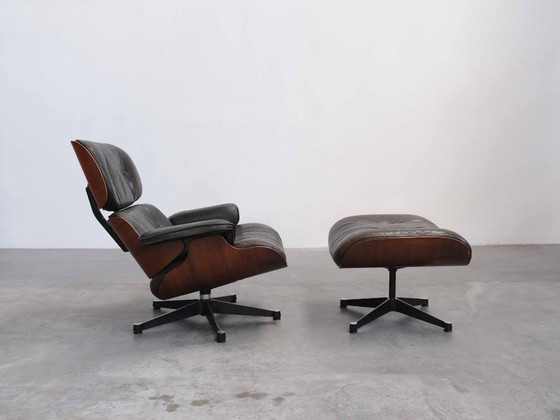Vintage Eames Lounge Chair & Ottoman – Vitra – Fauteuils, Leather, Wood (photo 3 of 21)