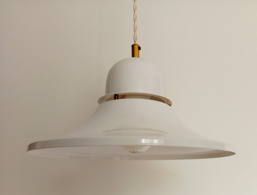 Vintage metalen hanglamp ontworpen door Bela Nadas (Hongaarse industriële kunstenaar) uit de jaren 70