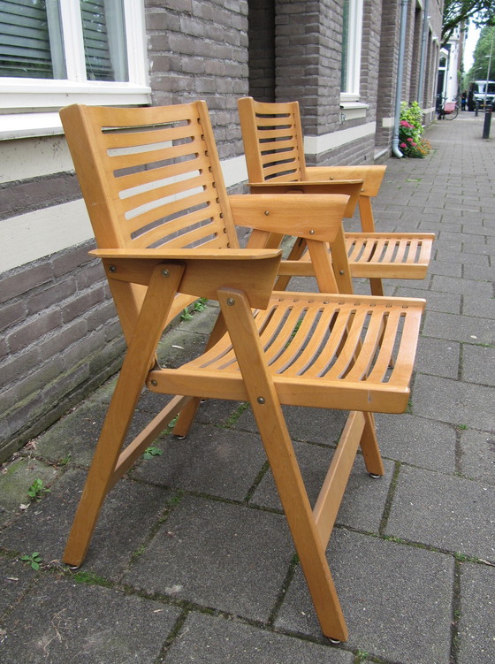 Image 1 of 2x Rex Fauteuils pliants par Niko Kralj pour Stol