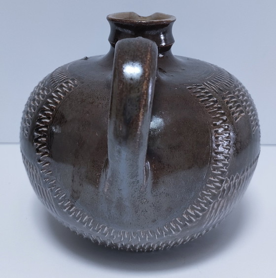 Image 1 of Brocca in gres smaltato e scarificato d&#39;epoca