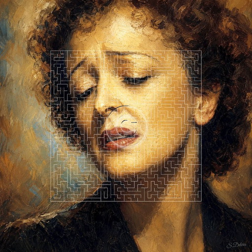 Edith Piaf "La Mamá" / (60x60 cm) – schilderijen tekeningen, Canvas (photo 2 of 5)
