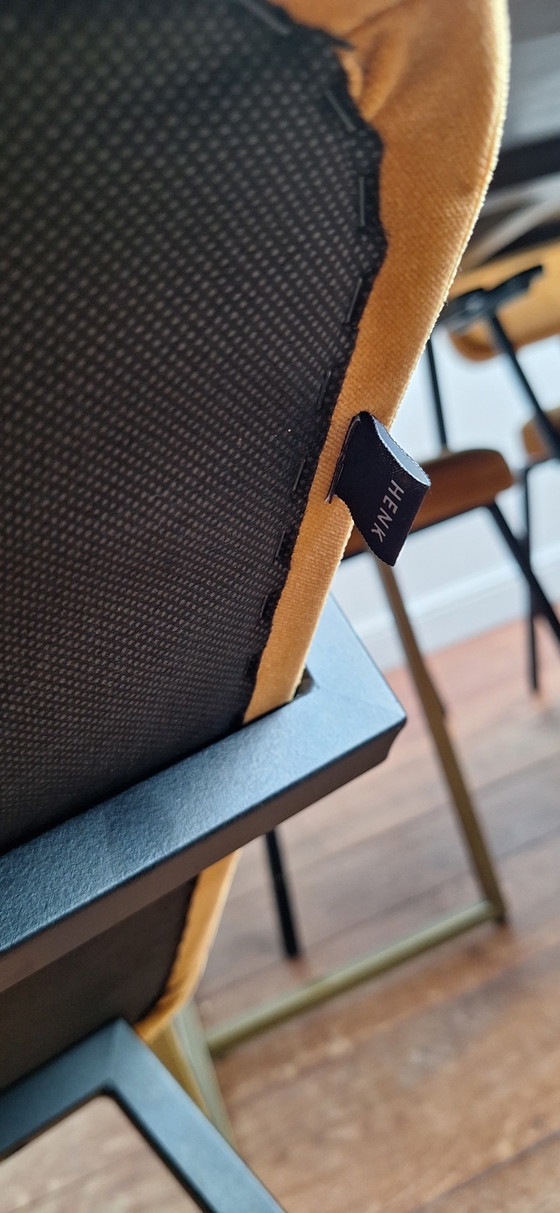 Image 1 of 4x Chaise Studio Henk Ode noir ocre jaune