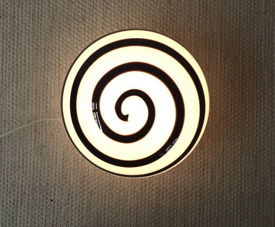 Image 1 of Large ILU di Vetro glass table lamp / floor lamp, model Zebra black and white glass, Italian glass Dutch design