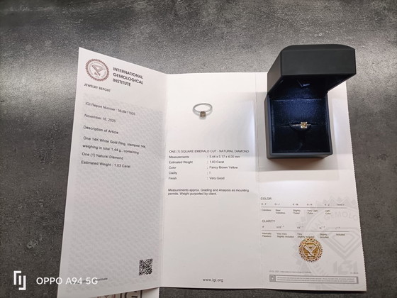 Image 1 of Ring - 14 carat white gold - 1.03 ct. two diamonds