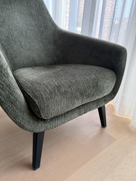 Image 1 of Montis, silla Enzo en tela bouclé/esponjosa verde musgo