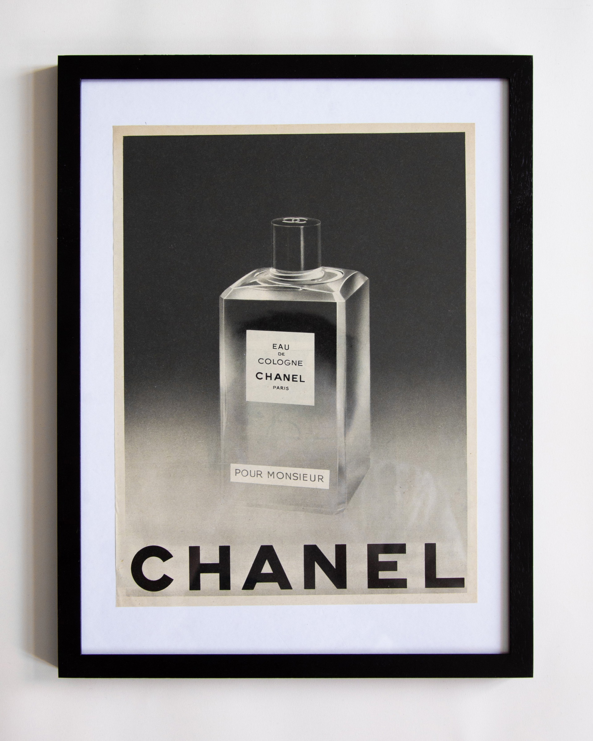 Original Vintage CHANEL Eau de Cologne Pour Monsieur Advertisement