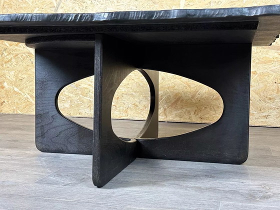 Image 1 of 60er 70er Jahre Brutalistischer Couchtisch Beistelltisch Schieferplatte Design