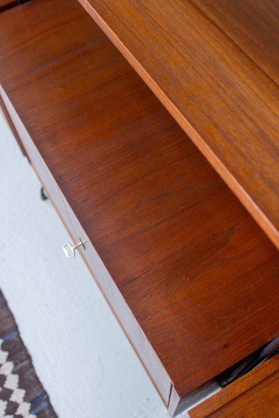 Image 1 of Vintage teak string shelf sideboard highboard 60s
