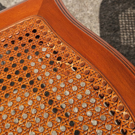 Image 1 of 4 French Vintage Cane Dining Chairs - Cottage Chairs - Style Louis XV - 80s