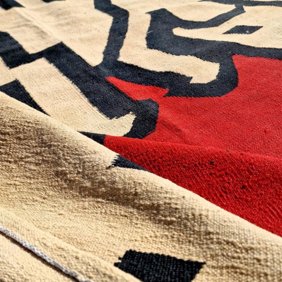 Handgeweven wandtapijt met Keith Haring-hartmotief | Hedendaagse popart (309 x 190 cm) (photo 7 of 9)