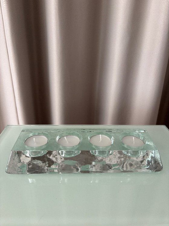 Portavelas de cristal para cuatro velas de té, transparente, Vidrio, Modern (foto 5 de 8)