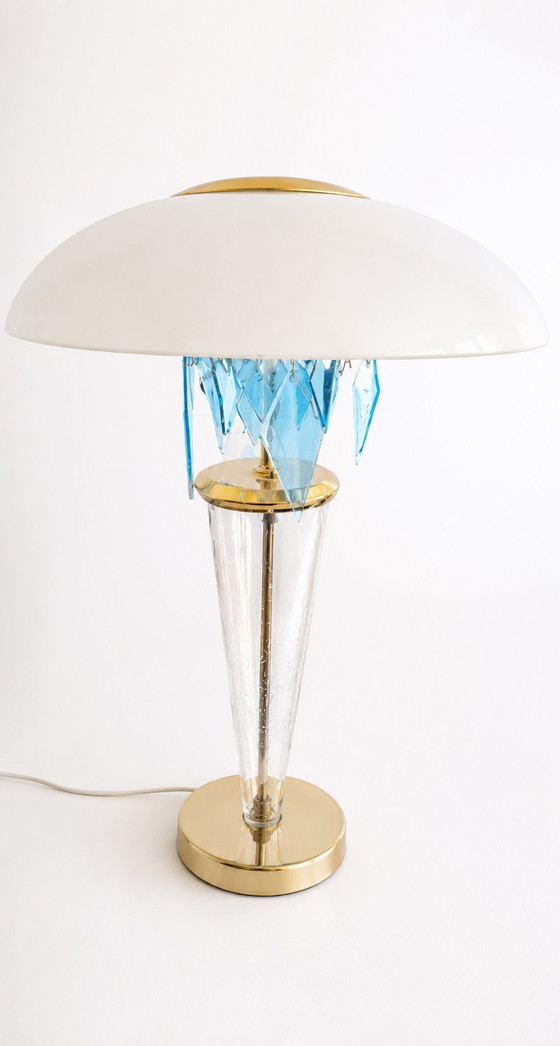 Image 1 of Italienische „Transatlantico“-Tischlampe aus Muranoglas in Pilzform aus den 1980er Jahren