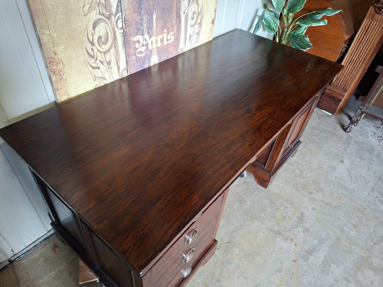Image 1 of Classic mahogany writing desk, partner desk, writing table, dimensions 150x75cm and 79cm high.