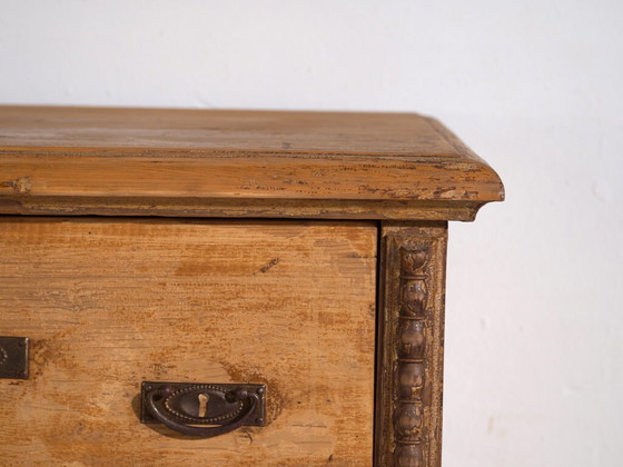 Cassettiera antica in pino – Comò rustico primitivo europeo – circa 1920 #109 – Cassettiere, Metal (photo 40 of 40)